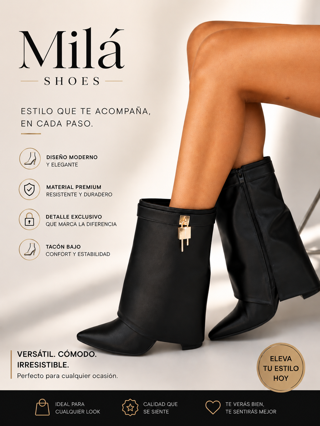 Botines black Milá Shoes