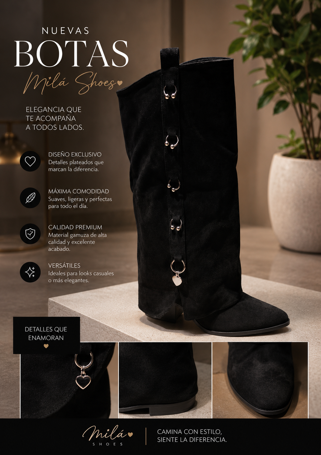 Botas Valentina black – Milá Shoes